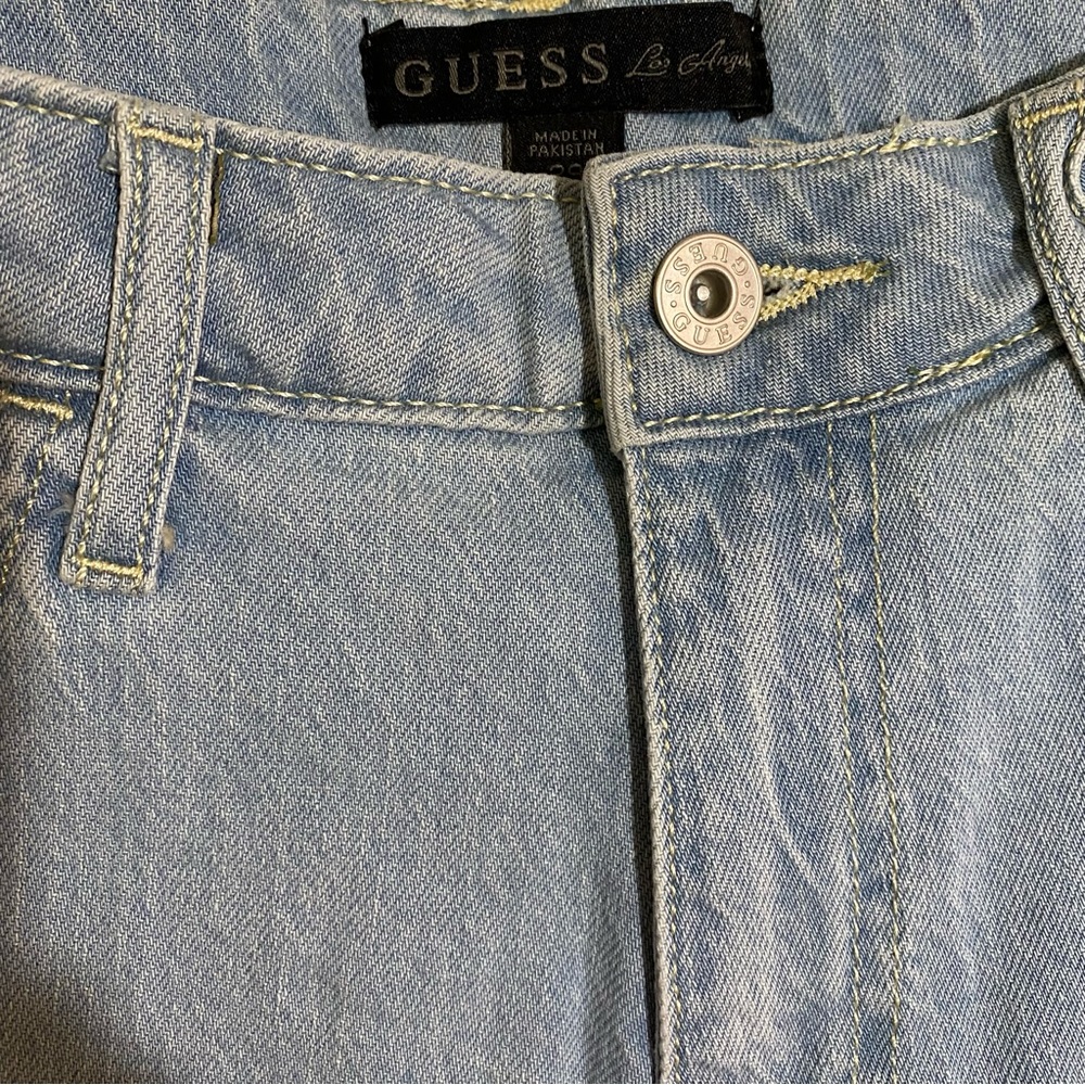 Guess Denim Shorts High Waist Rolled Cuff Gia Light Wash Jean Shorts Size 29 - Picture 5 of 14